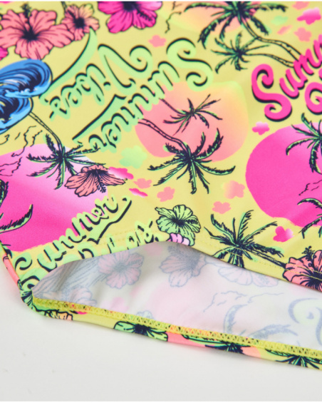 Costume intero da bambina in maglia dal design asimmetrico