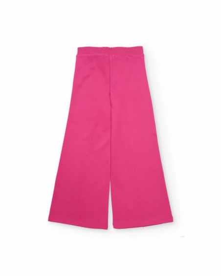 Pantaloni da bambina in maglia con cuciture decorative