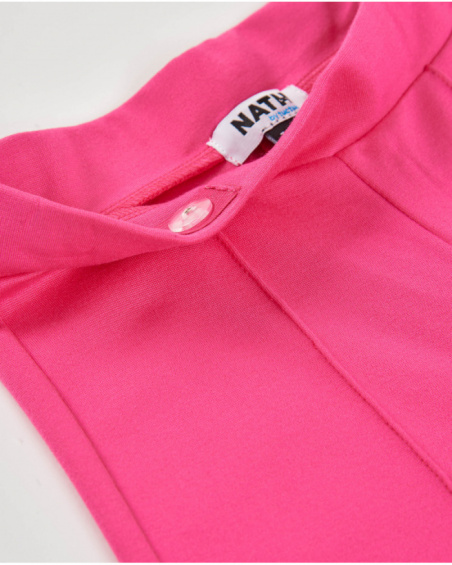 Pantaloni da bambina in maglia con cuciture decorative