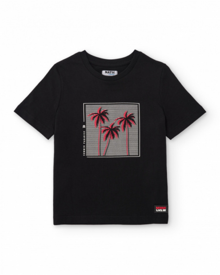 T-shirt da bambino in maglia con stampa grafica