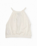 Top da bambina in maglia con scollo all’americana
