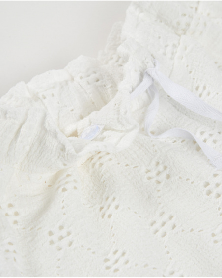 Shorts da bambina in maglia con tessuto ricamato