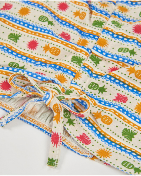 Top da bambina in maglia con arricciatura centrale