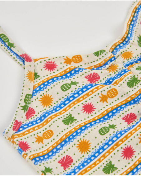 Top da bambina in maglia con arricciatura centrale