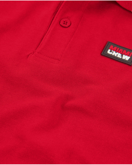 Polo da bambino in maglia con dettagli a contrasto