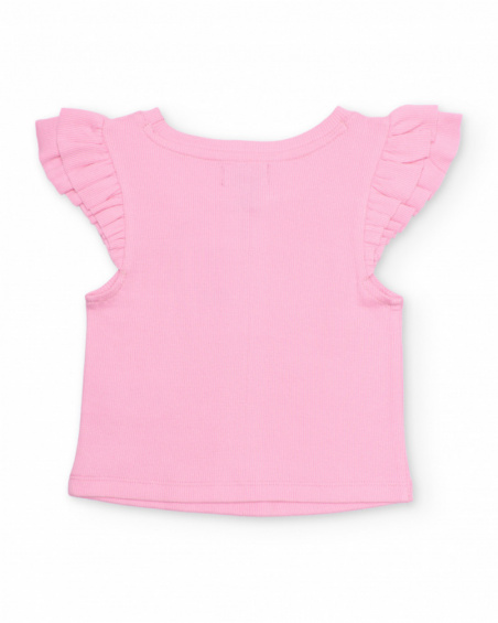 Top da bambina in maglia con maniche a volant