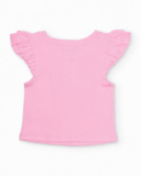 Top da bambina in maglia con maniche a volant