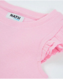 Top da bambina in maglia con maniche a volant