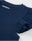 Top da bambina in maglia a coste