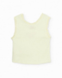 Top da bambina in maglia con dettaglio in pizzo