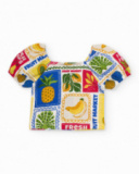 Completo da bambina in maglia con maniche a sbuffo