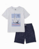 Completo da bambino in maglia d’ispirazione nautica