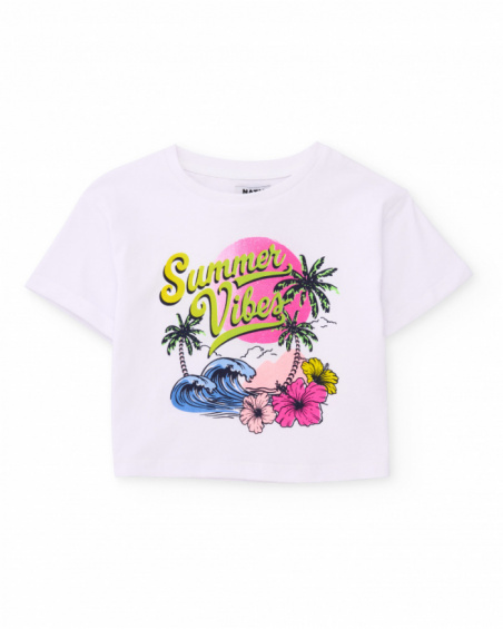 Completo da bambina in maglia d’ispirazione tropicale