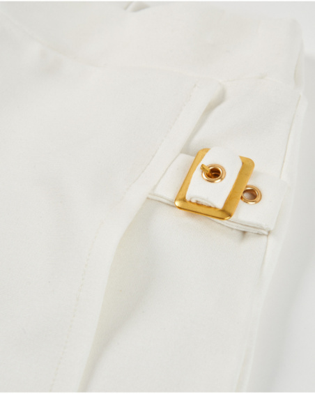 Gonna pantalone da bambina in maglia con fibbia decorativa