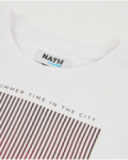 T-shirt da bambino in maglia con stampa a contrasto