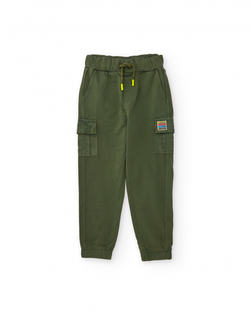 Pantaloni da bambino in maglia con tasche cargo