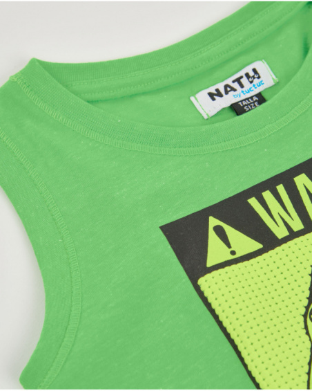 T-shirt da bambino in maglia con grafica di squalo