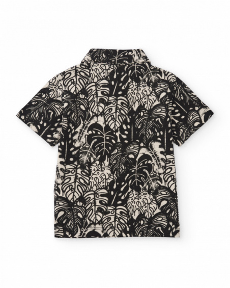 Polo da bambino in maglia con stampa all-over