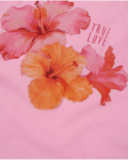 T-shirt da bambina in maglia con ibischi sul davanti