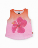 T-shirt da bambina in maglia con stampa frontale