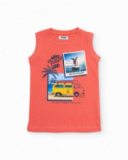 T-shirt da bambino in maglia con stampa fotografica