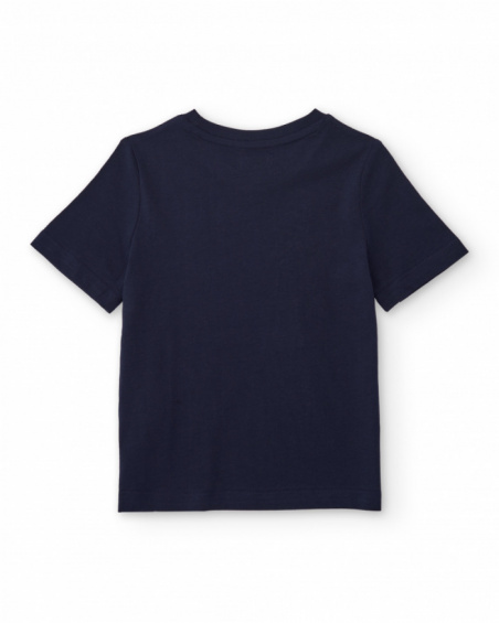 T-shirt da bambino in maglia con illustrazione costiera