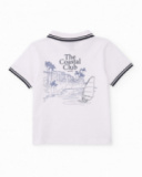 Polo da bambino in maglia con profili a contrasto