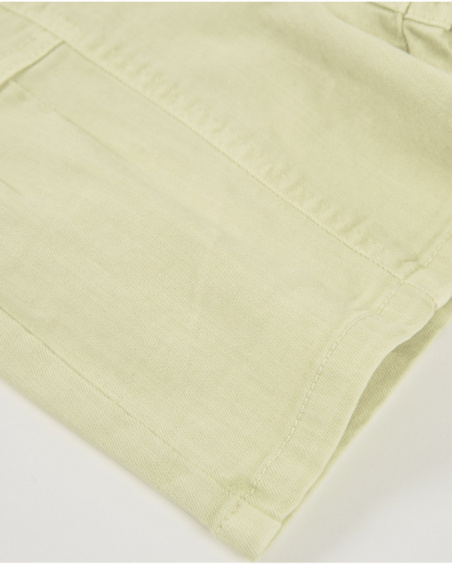 Shorts da bambina in tessuto piano con pieghe frontali