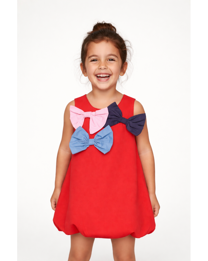 Vestito da bambina in tessuto con motivo palloncino
