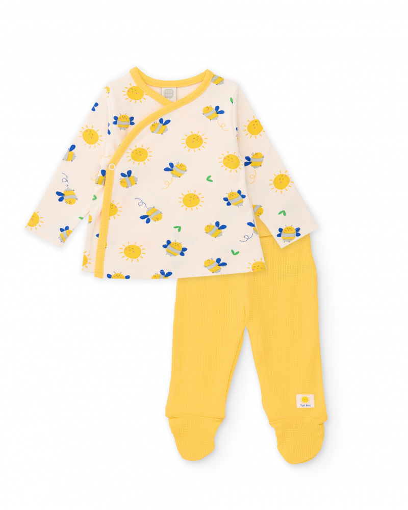 Completo in maglia per neonato con chiusura laterale