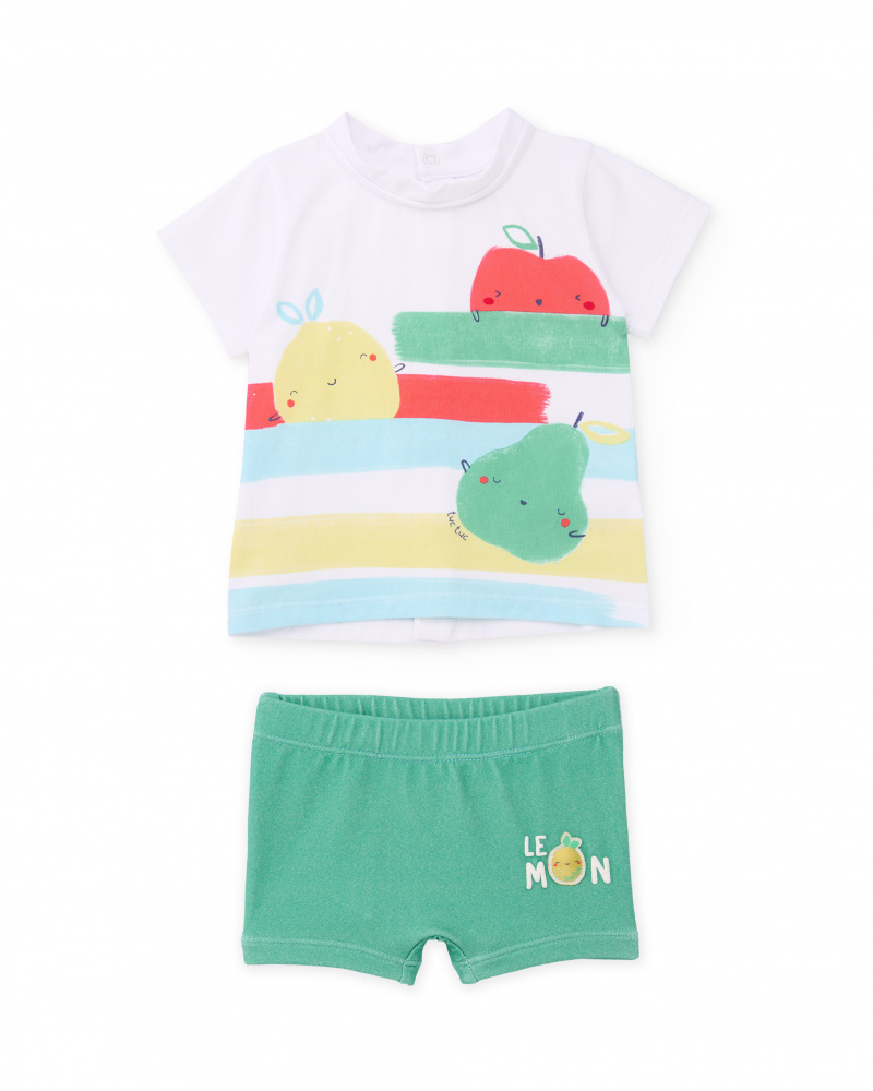 Costume da bagno in maglia per neonato con motivo fruttato