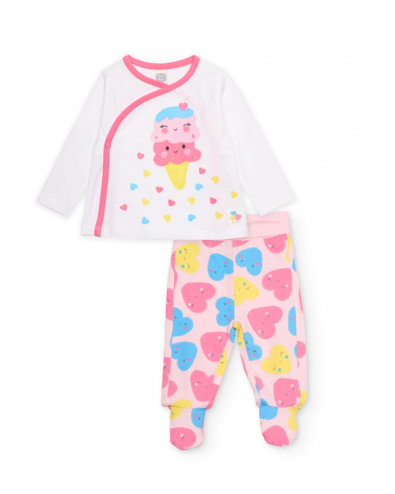 Completo in maglia per neonato con chiusura laterale