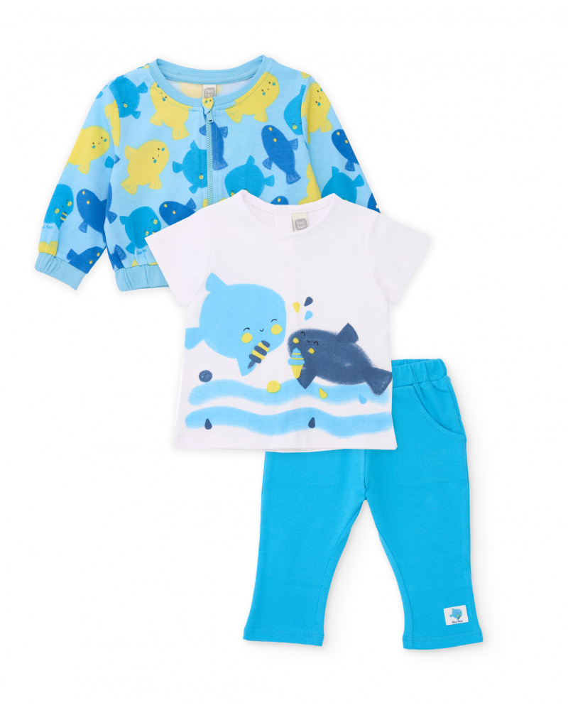 Completo in maglia tre pezzi per neonato