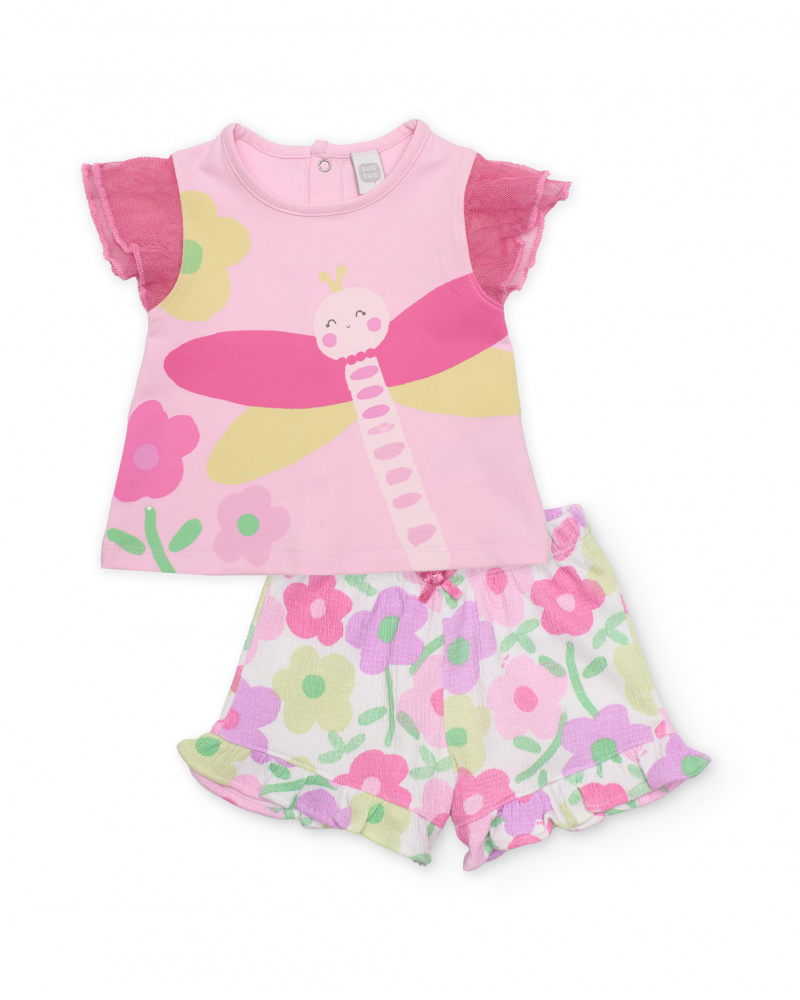 Completo in maglia per neonato con maniche in tulle