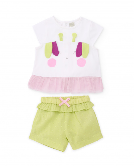 Completo in maglia per neonato con volant in tulle | tuc tuc