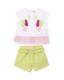 Completo in maglia per neonato con volant in tulle | tuc tuc