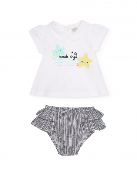 Completo in maglia per neonato a righe | tuc tuc