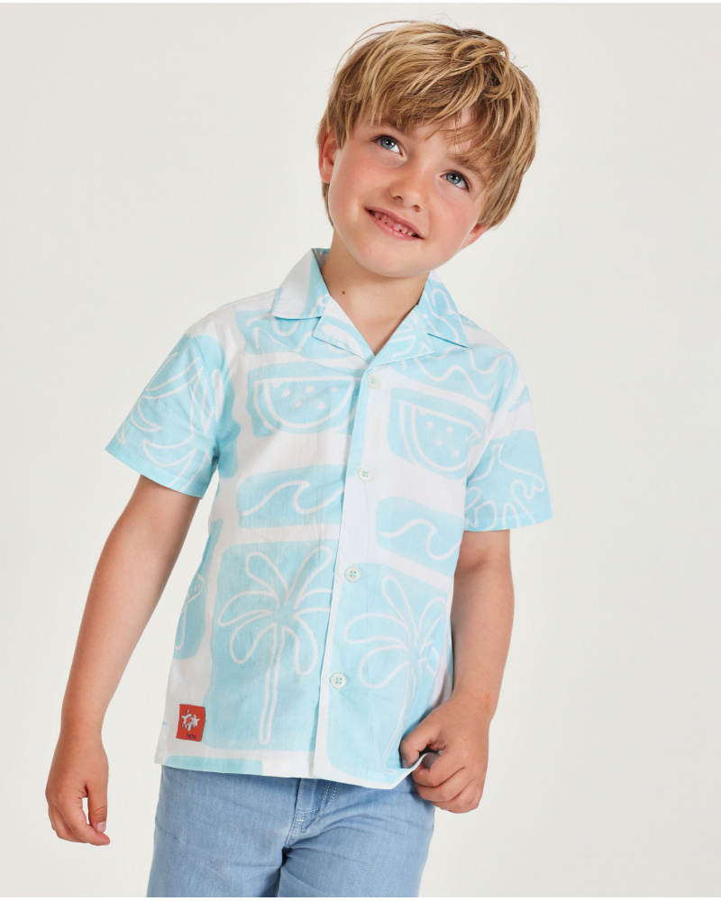 Camicia da bambino in tessuto piano con tessuto leggero