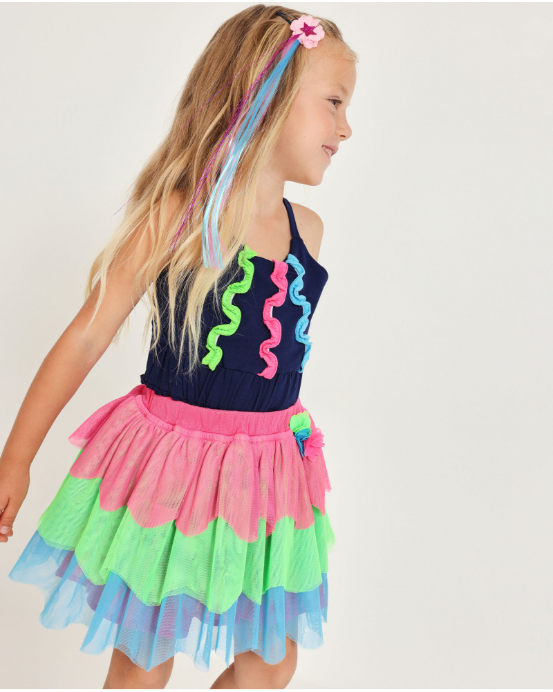 Gonna da bambina in tessuto con strati di tulle