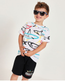 Completo da bambino in maglia con motivo squali | tuc tuc