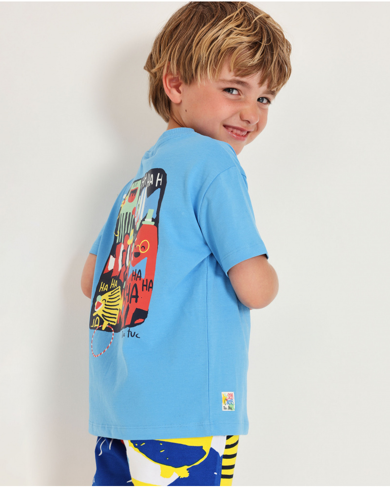 T-shirt in maglia da bambino con grafica di pesce pagliaccio