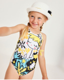 Costume da bagno da bambina in maglia con dettaglio laterale | tuc tuc