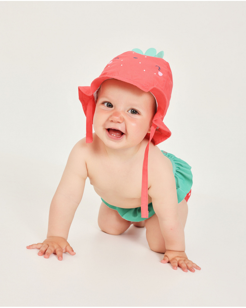 Costume da bagno neonato in tessuto con motivo fragola