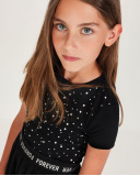 Vestito da bambina in maglia con applicazioni brillanti | tuc tuc