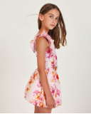 Camicia da bambina in tessuto piano con volant laterali | tuc tuc