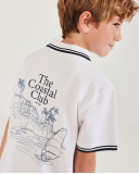 Polo da bambino in maglia con profili a contrasto | tuc tuc