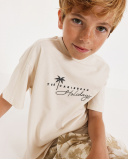 T-shirt da bambino in maglia con stampa caraibica | tuc tuc