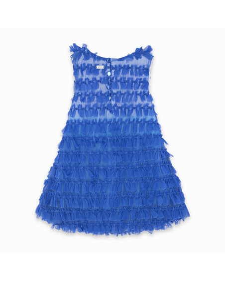 VESTIDO TUL Y POPELÍN DEGRADADO NIÑA AZUL KAMOGAWA VESTIDO TUL Y POPELÍN DEGRADADO NIÑA AZUL KAMOGAWA