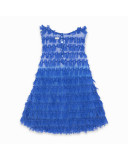 VESTIDO TUL Y POPELÍN DEGRADADO NIÑA AZUL KAMOGAWA VESTIDO TUL Y POPELÍN DEGRADADO NIÑA AZUL KAMOGAWA
