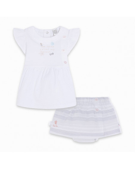 CONJUNTO CAMISETA PUNTO Y SHORT POPELÍN RAYAS NIÑA BLANCO SMOOTH SAILING CONJUNTO CAMISETA PUNTO Y SHORT POPELÍN RAYAS NIÑA BLANCO SMOOTH SAILING